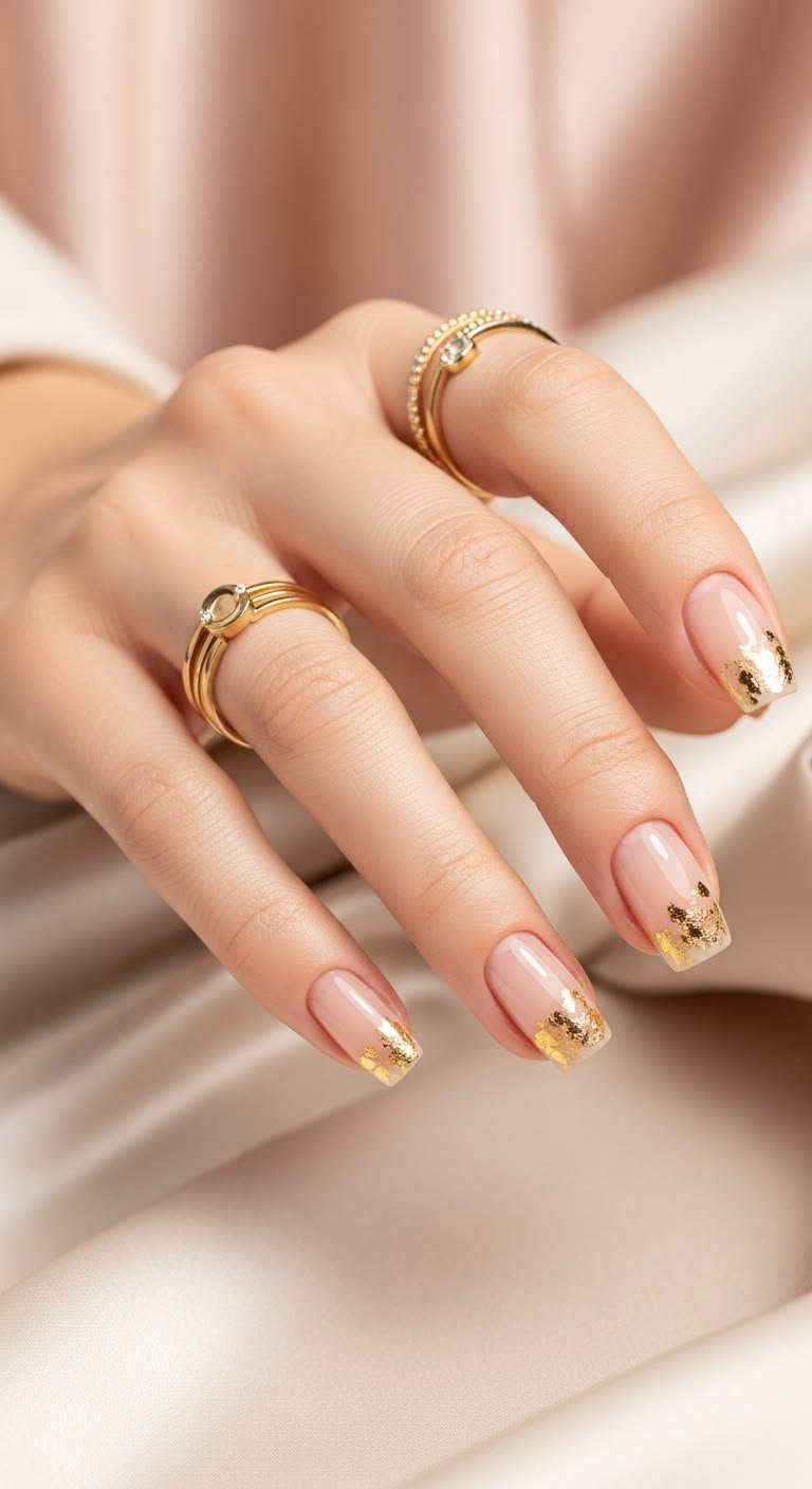Clean Nails Aesthetic Design Gold