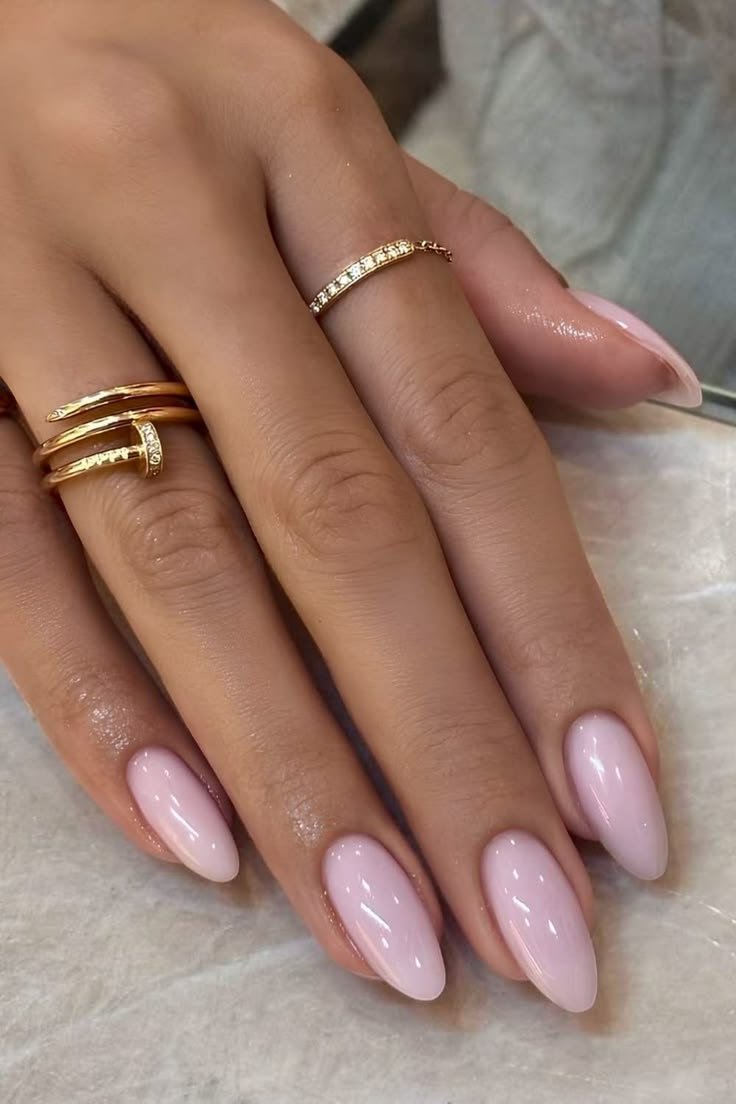 Clean Nails Aesthetic Almond Pink