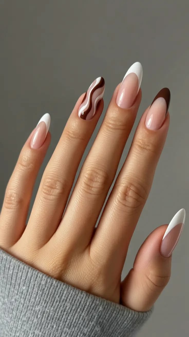 Clean Nails Aesthetic Almond Brown