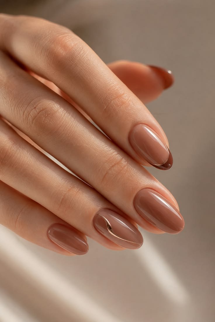Clean Nails Aesthetic Design Brown