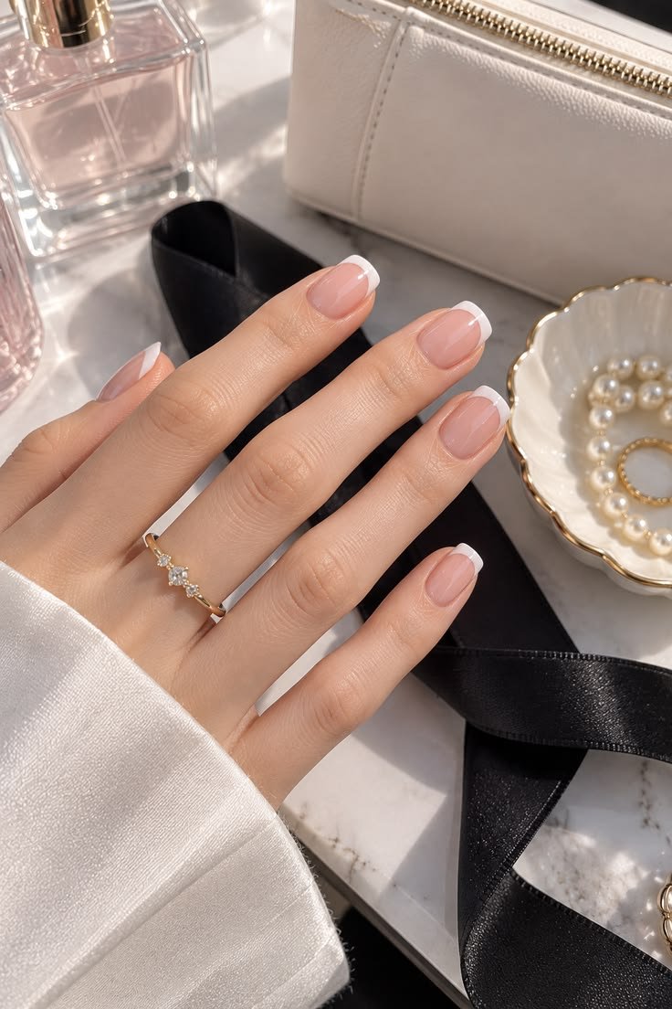 Clean Nails Aesthetic Short French