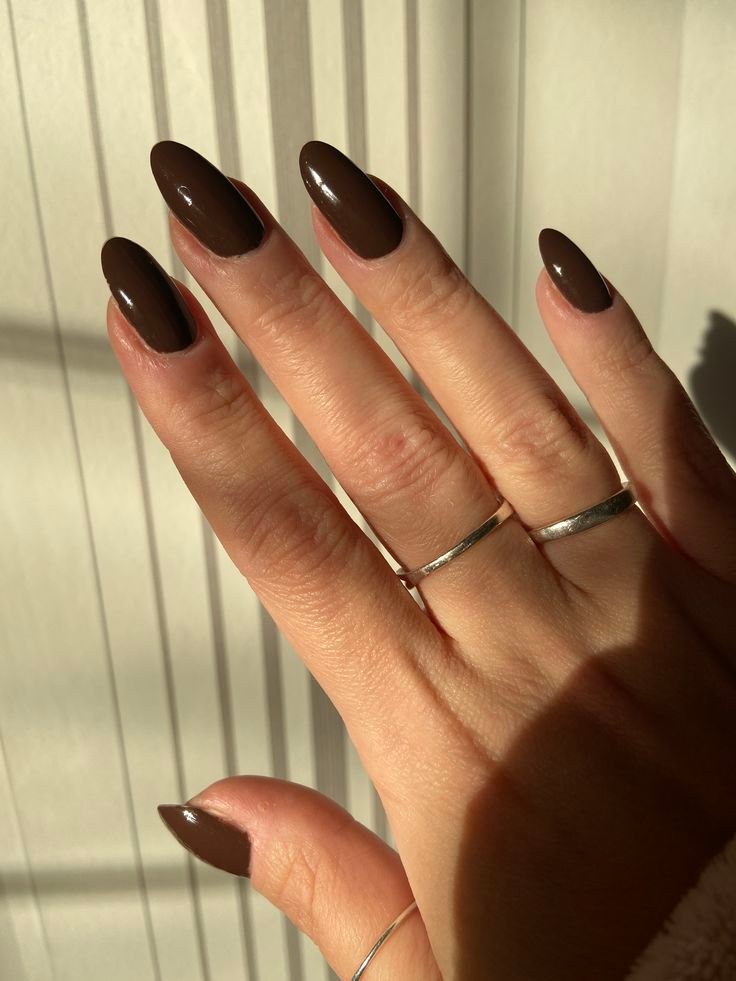 Clean Nails Aesthetic Almond Brown