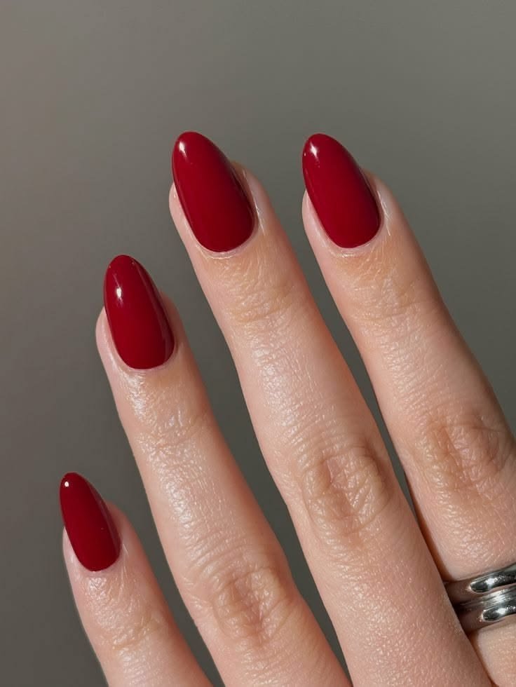 Clean Nails Aesthetic Short Red