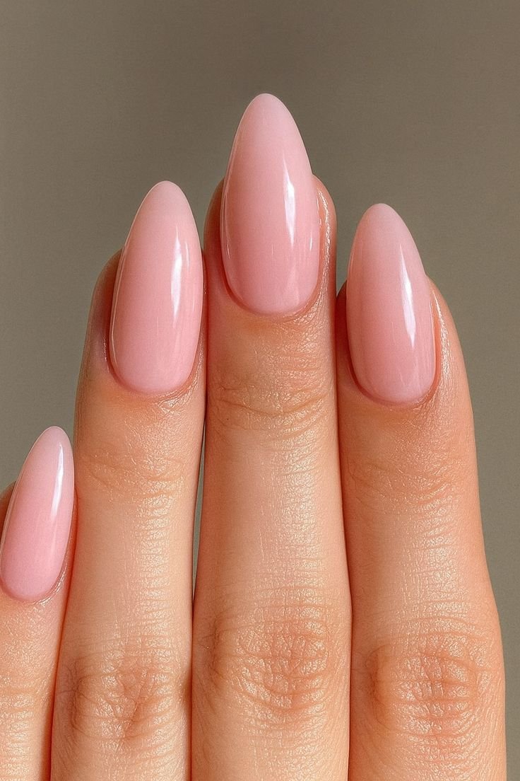 Clean Nails Aesthetic Almond Pink