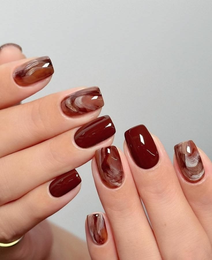 Clean Nails Aesthetic Short Red