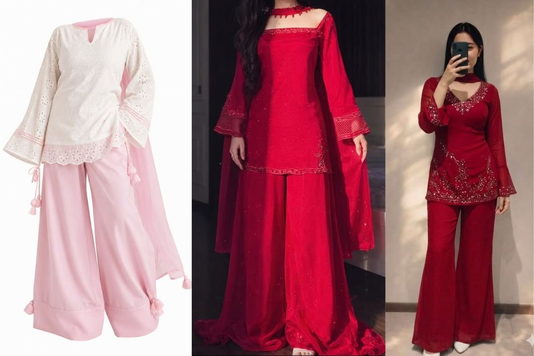 Short Shirt with Sharara Pants