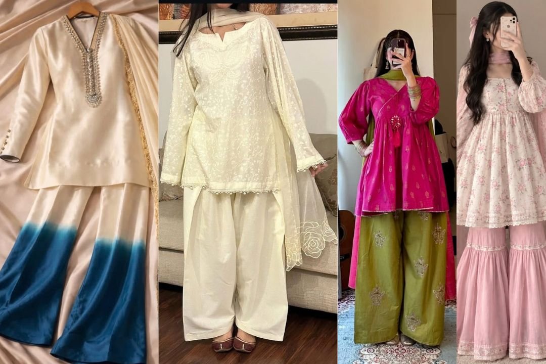 Short Shirt with Sharara Lawn