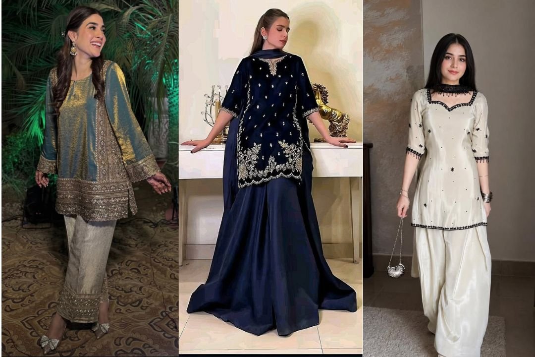Short Shirt with Farshi Shalwar Velvet