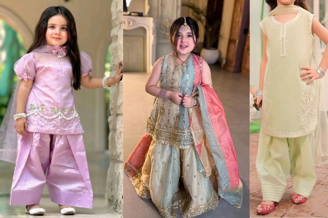 Short Shirt with Farshi Shalwar for Kids