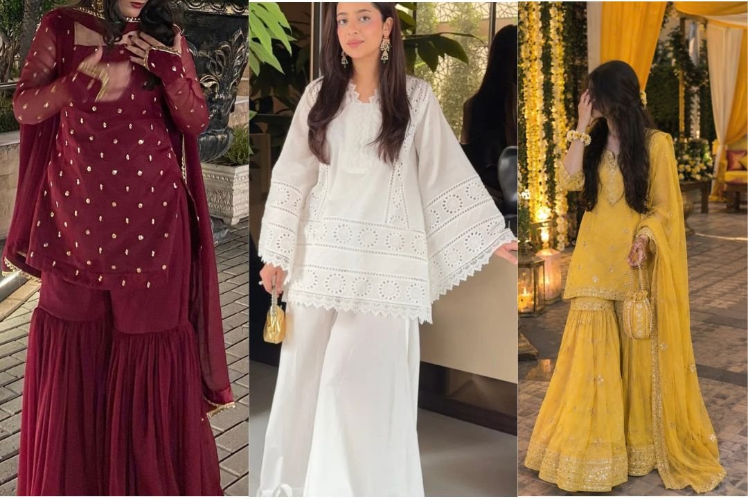Short Shirt with Sharara for Eid