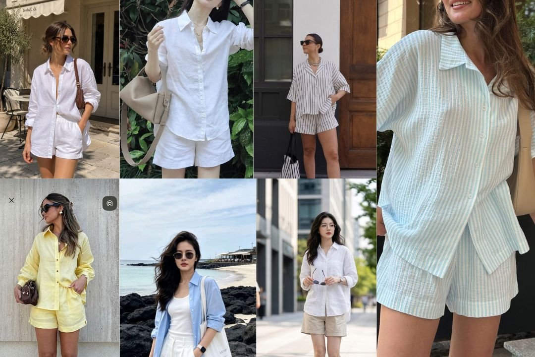 White Short Shirt Outfit Women