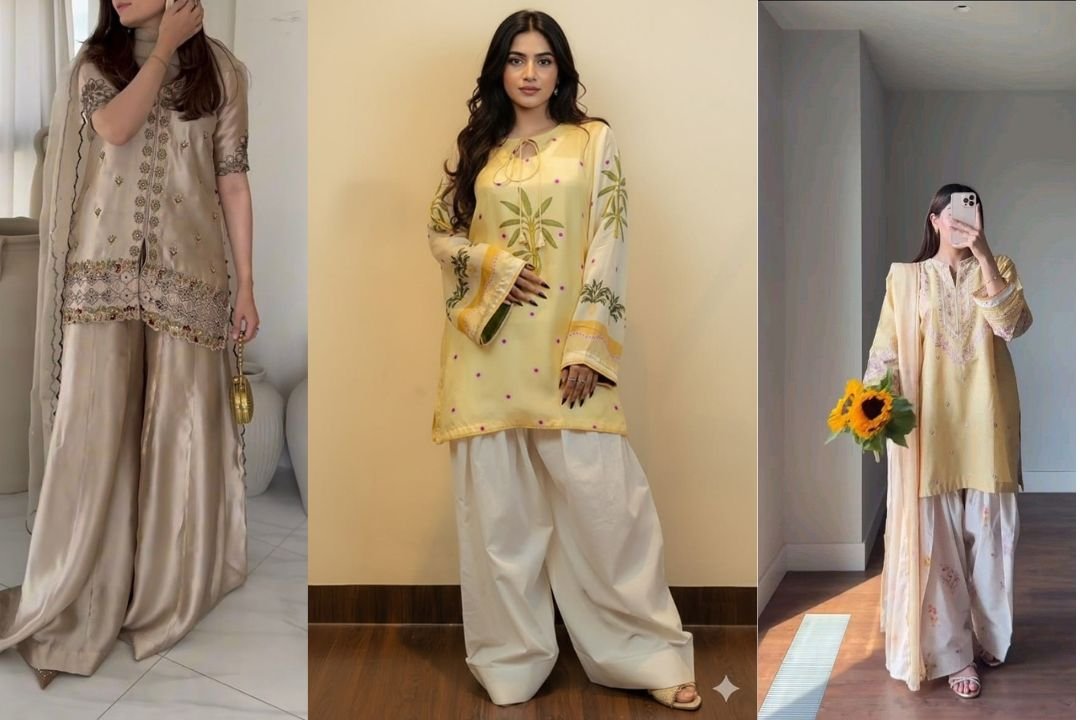Short Shirt with Farshi Shalwar Formal