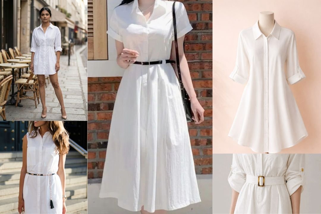 White Short Shirt Dress