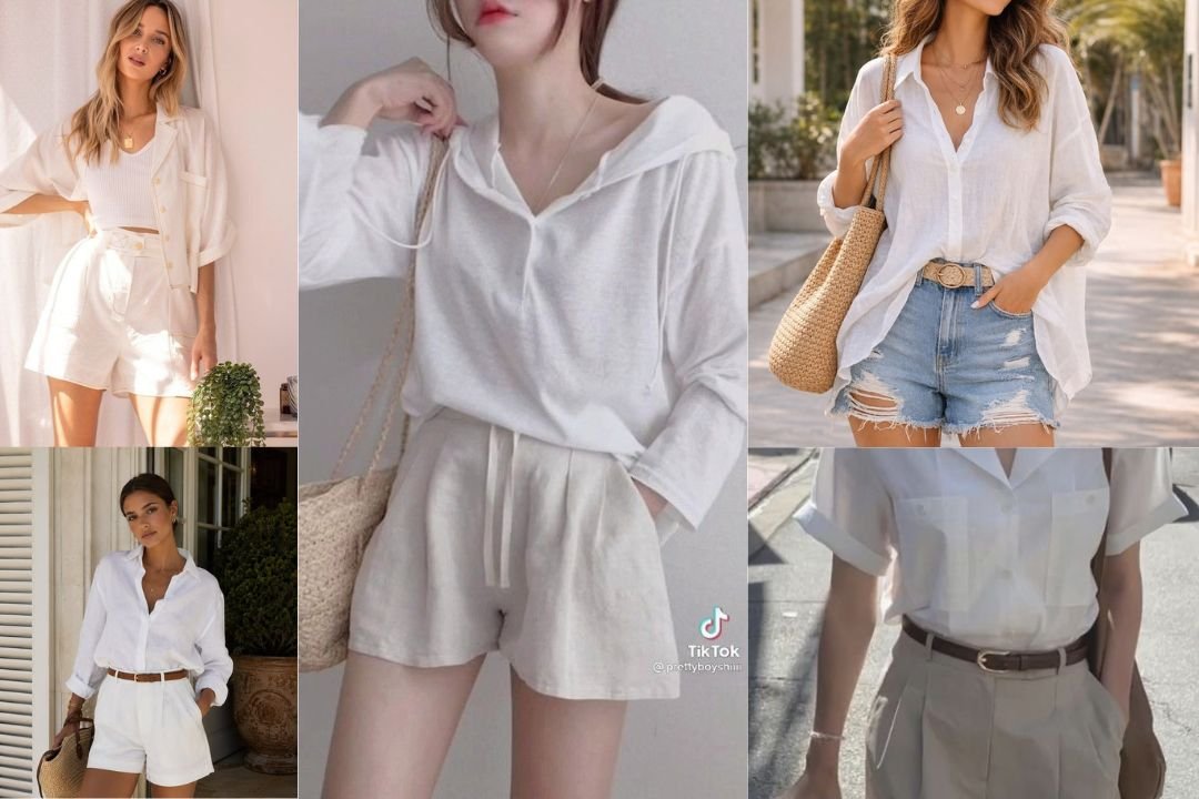 White Short Shirt Outfit Ideas