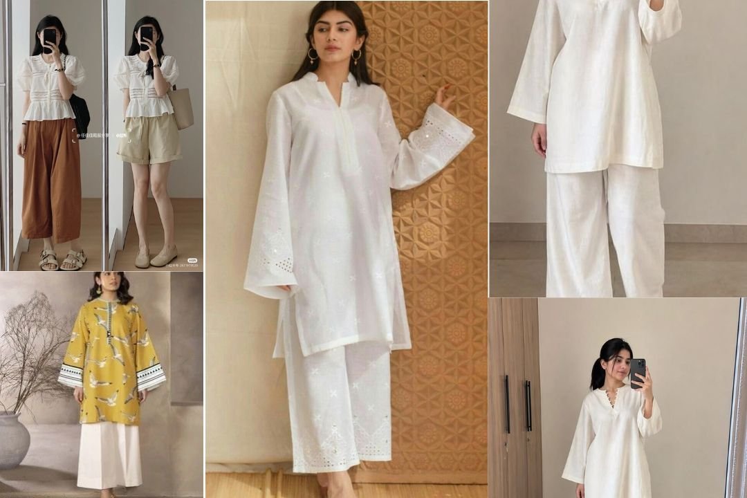 White Short Shirt with Plazo