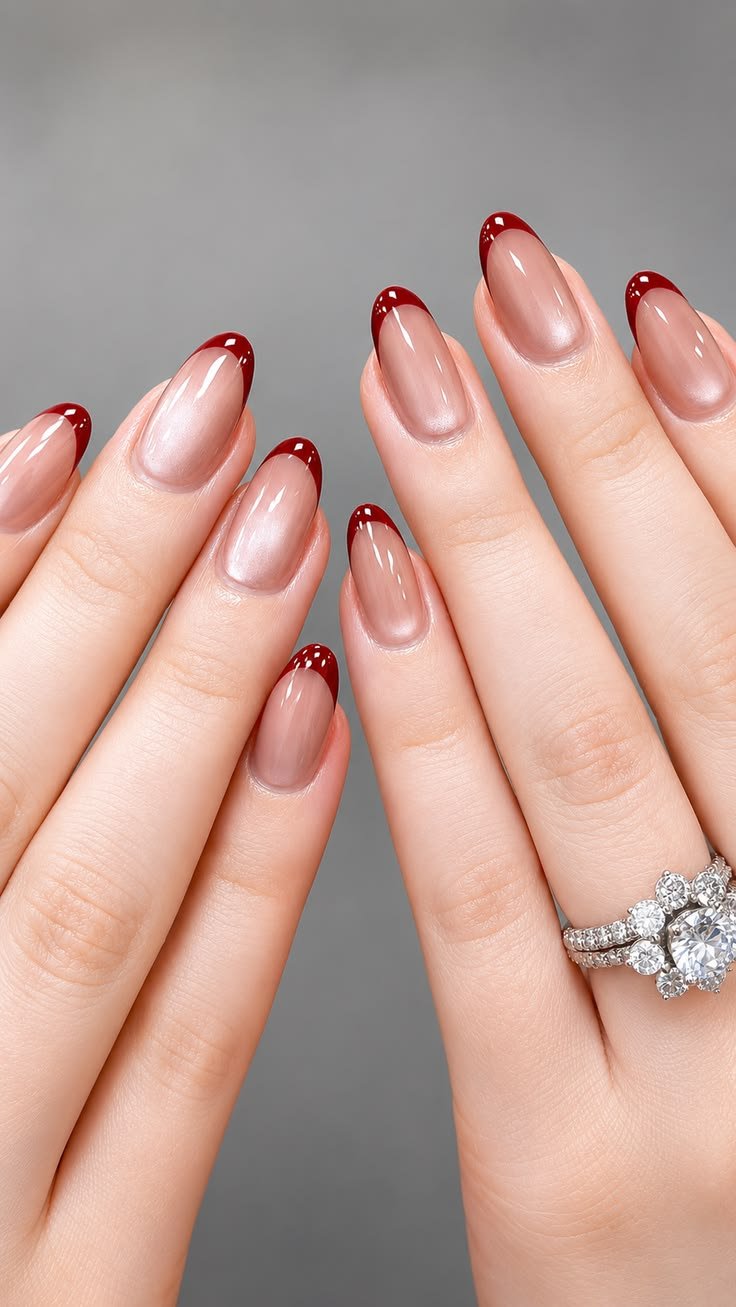 Clean Nails Aesthetic Short Red