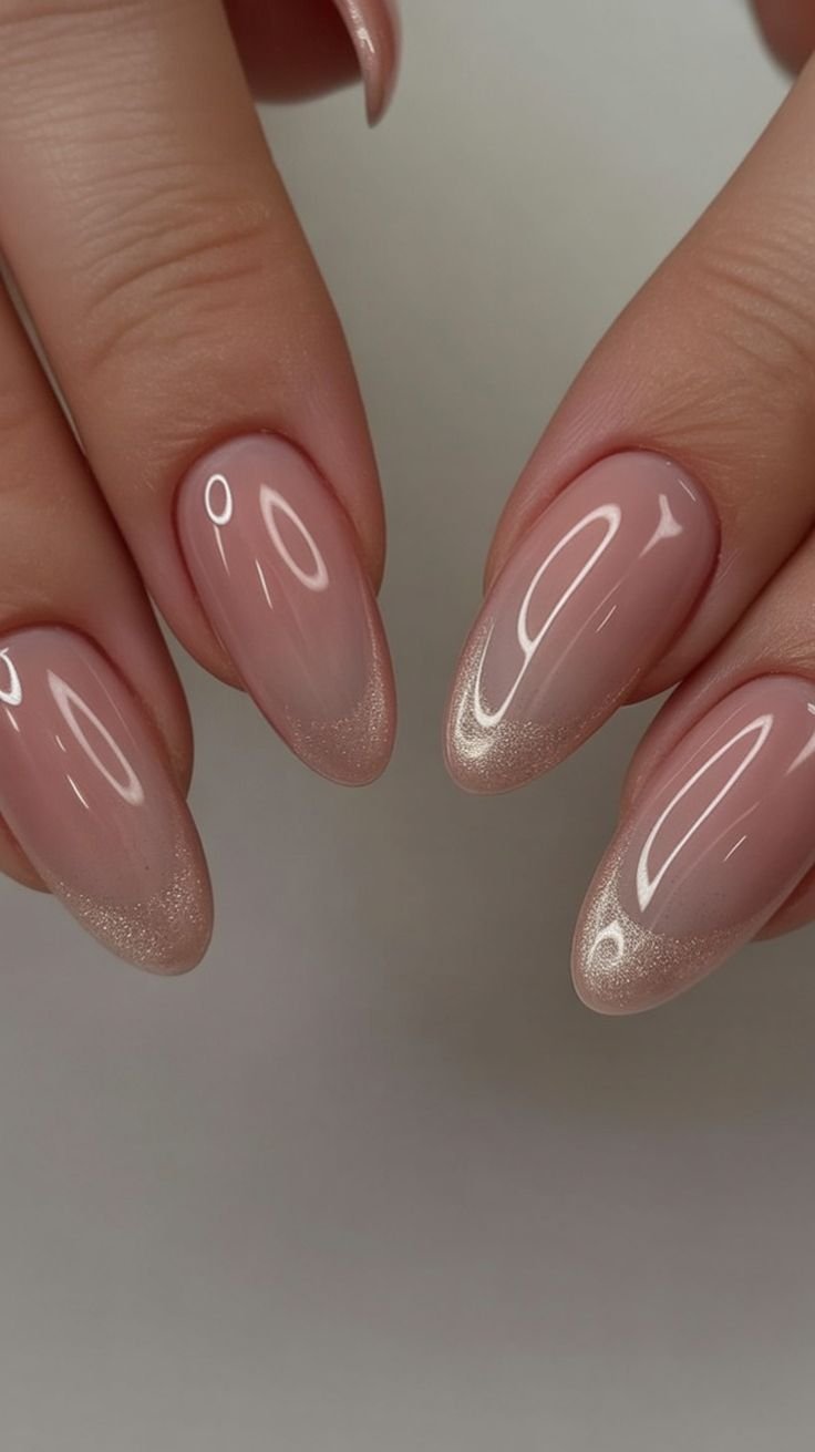 Clean Nails Aesthetic Almond Cat Eye