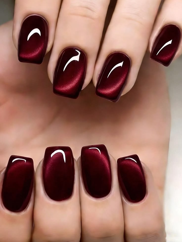 Clean Nails Aesthetic Short Red
