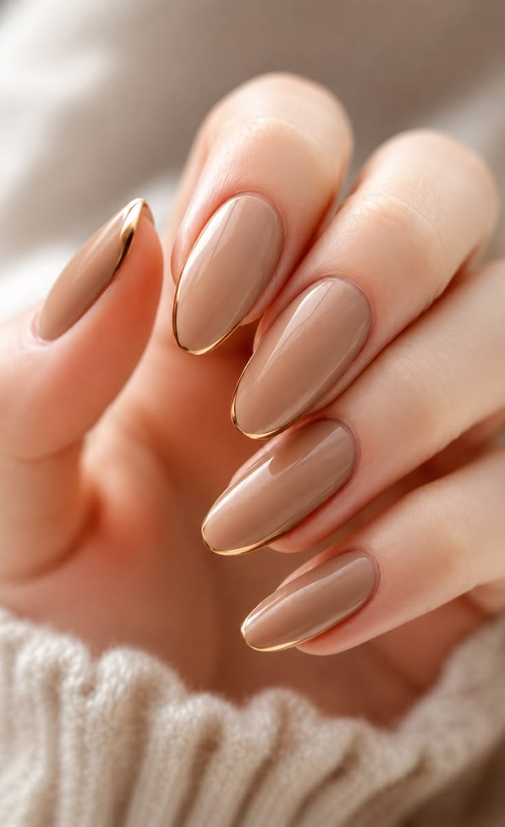Clean Nails Aesthetic Design Gold